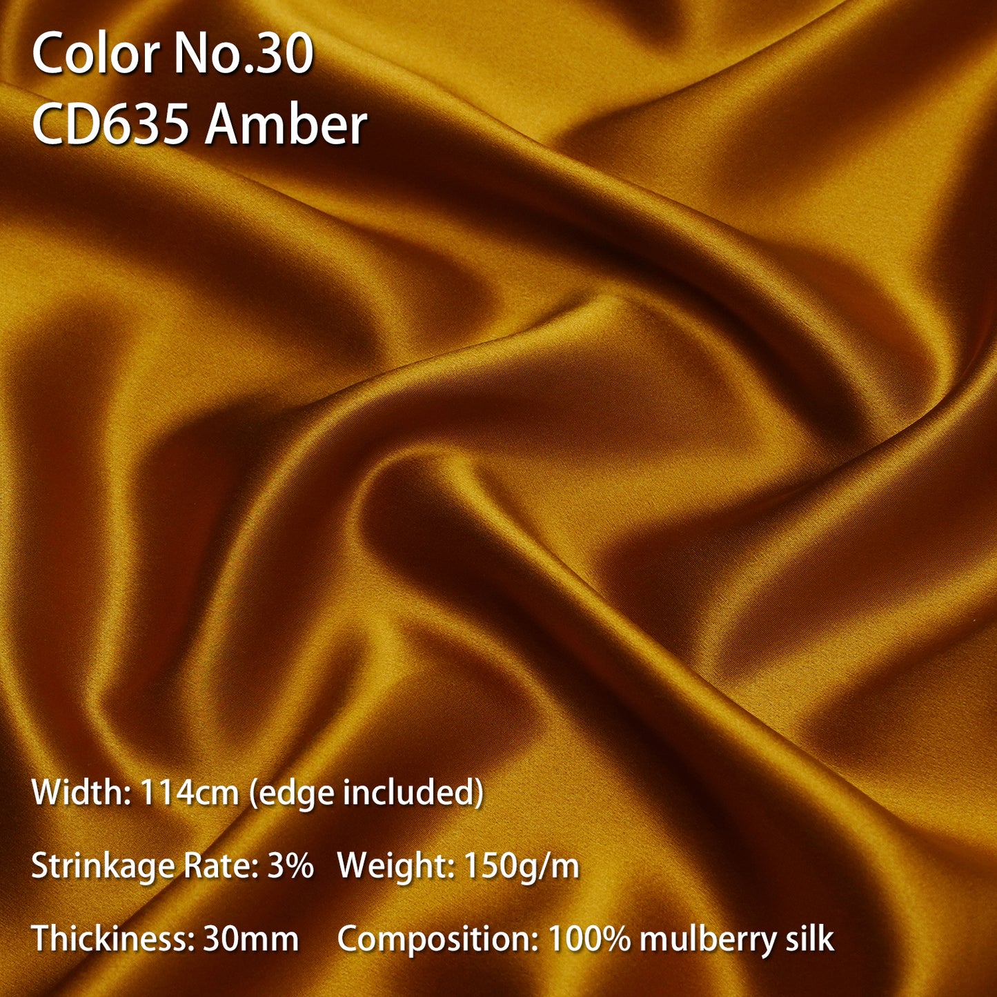 HYSK 100% Mulberry Silk Charmeuse Fabric – Yellow Tones, 30 Momme, Soft Lustrous & Skin-Friendly, 6A Premium Silk for Nightwear, Pajamas, Bedding & Lining