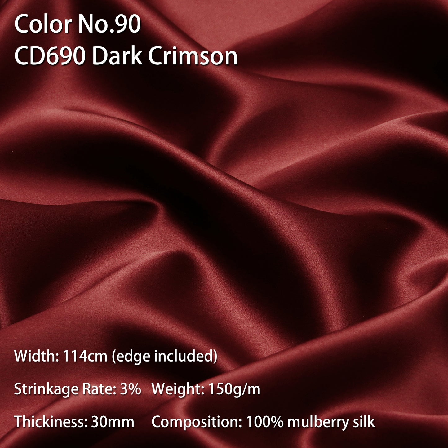 HYSK 100% Mulberry Silk Charmeuse Fabric – Red Tones, 30 Momme, Soft Lustrous & Skin-Friendly, 6A Premium Silk for Nightwear, Pajamas, Bedding & Lining