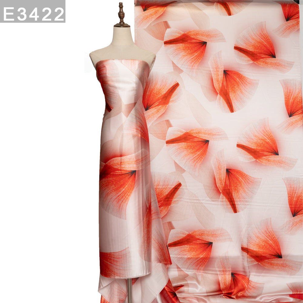 Digital Print Wholesale Charmeuse 100% Mulberry Silk Satin Printed Fabric for Wrap Jumper Pants Chemise Jacket Tunic Baju Kurung