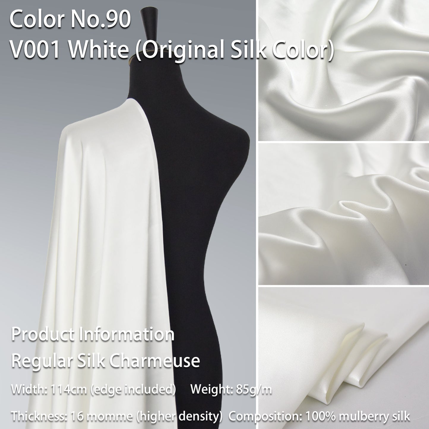 HYSK 100% Pink Color Mulberry Silk Charmeuse High-End Refined Soft Lustered Silk Fabric Skin-Friendly For Night Dress Pajamas Beddings Lining, 120 colors available in stock