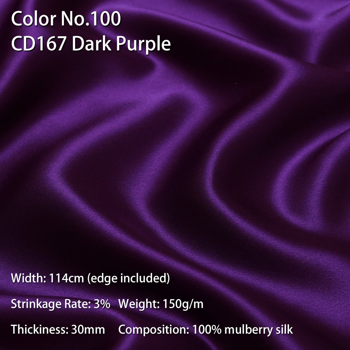 HYSK 100% Mulberry Silk Charmeuse Fabric –  Purple Tones, 30 Momme, Soft Lustrous & Skin-Friendly, 6A Premium Silk for Nightwear, Pajamas, Bedding & Lining