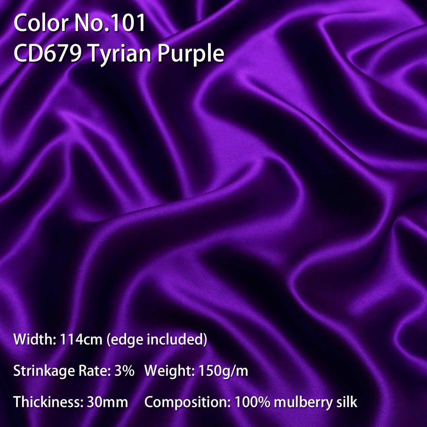 HYSK 100% Mulberry Silk Charmeuse Fabric –  Purple Tones, 30 Momme, Soft Lustrous & Skin-Friendly, 6A Premium Silk for Nightwear, Pajamas, Bedding & Lining