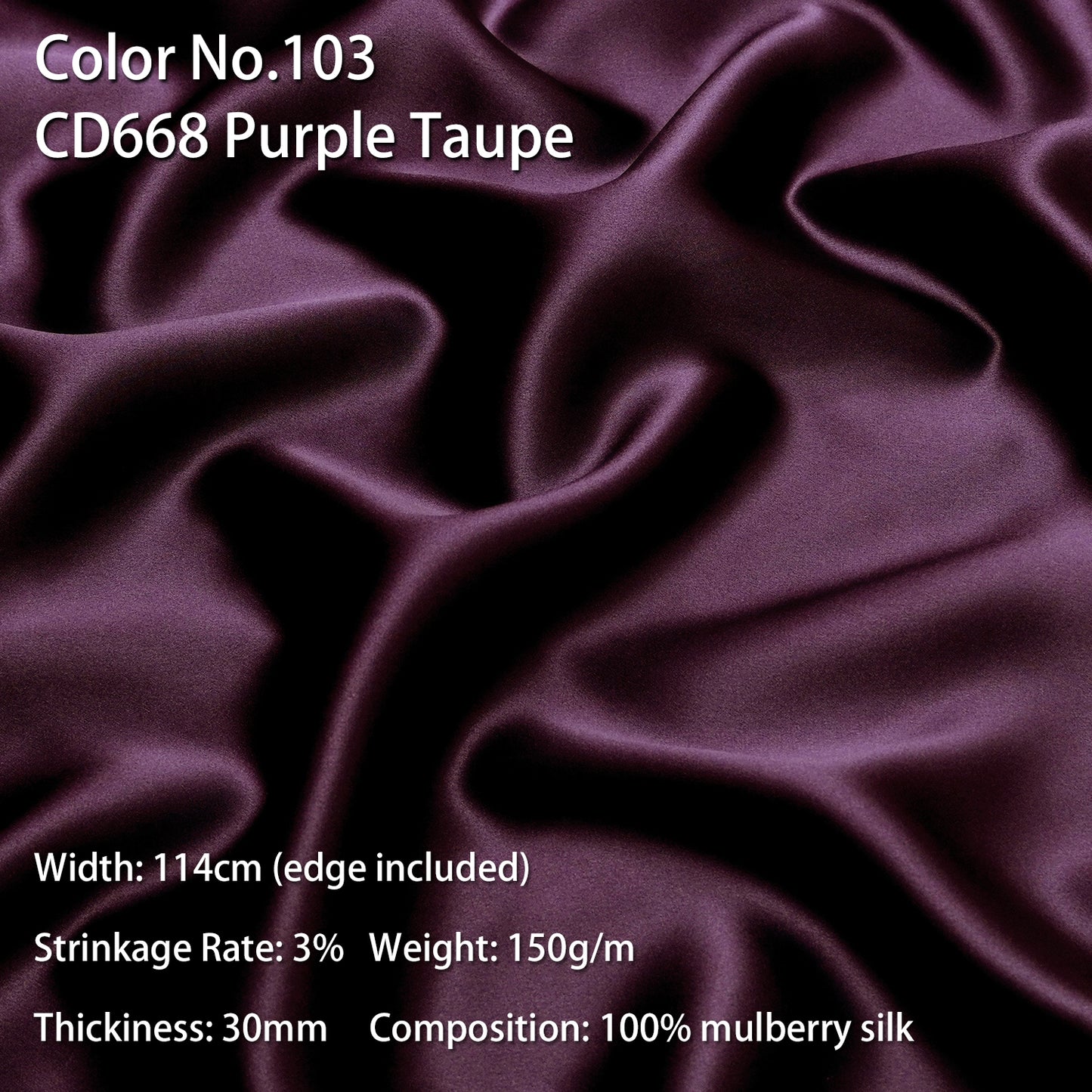 HYSK 100% Mulberry Silk Charmeuse Fabric –  Purple Tones, 30 Momme, Soft Lustrous & Skin-Friendly, 6A Premium Silk for Nightwear, Pajamas, Bedding & Lining