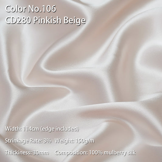 HYSK 100% Mulberry Silk Charmeuse Fabric –  Pink Tones, 30 Momme, Soft Lustrous & Skin-Friendly, 6A Premium Silk for Nightwear, Pajamas, Bedding & Lining