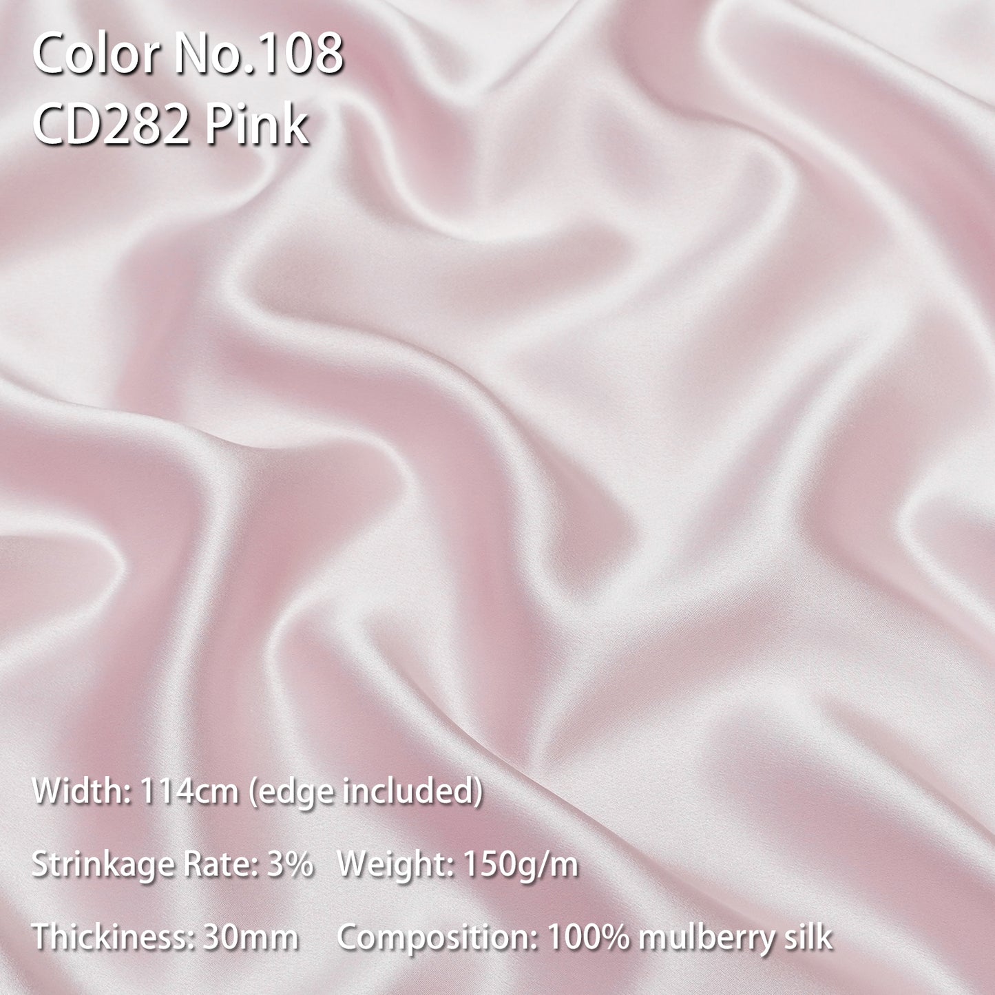 HYSK 100% Mulberry Silk Charmeuse Fabric –  Pink Tones, 30 Momme, Soft Lustrous & Skin-Friendly, 6A Premium Silk for Nightwear, Pajamas, Bedding & Lining