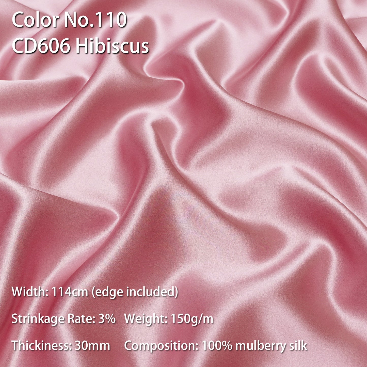 HYSK 100% Mulberry Silk Charmeuse Fabric –  Pink Tones, 30 Momme, Soft Lustrous & Skin-Friendly, 6A Premium Silk for Nightwear, Pajamas, Bedding & Lining