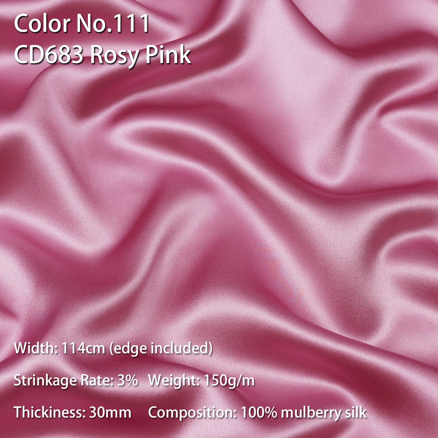 HYSK 100% Mulberry Silk Charmeuse Fabric –  Pink Tones, 30 Momme, Soft Lustrous & Skin-Friendly, 6A Premium Silk for Nightwear, Pajamas, Bedding & Lining