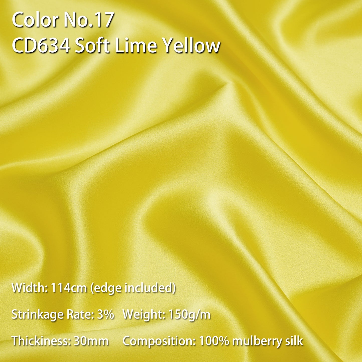 HYSK 100% Mulberry Silk Charmeuse Fabric – Yellow Tones, 30 Momme, Soft Lustrous & Skin-Friendly, 6A Premium Silk for Nightwear, Pajamas, Bedding & Lining