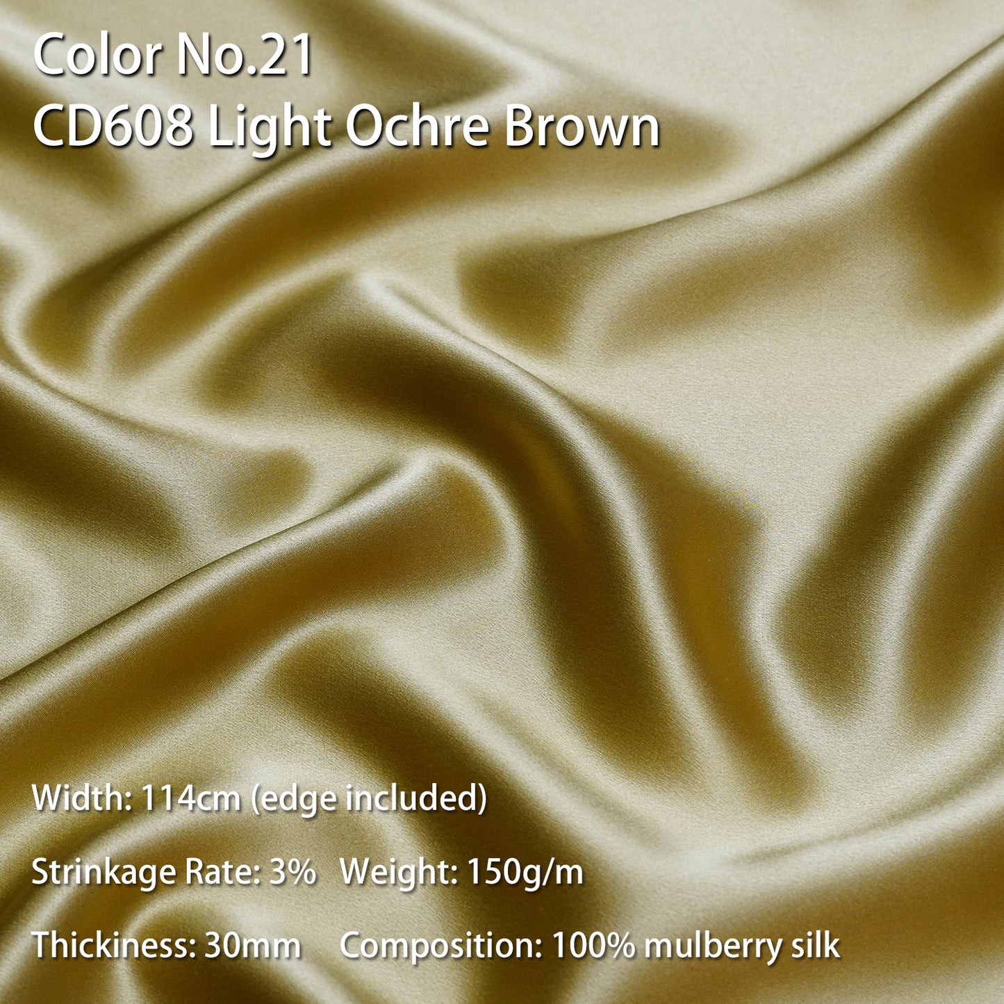 HYSK 100% Mulberry Silk Charmeuse Fabric – Yellow Tones, 30 Momme, Soft Lustrous & Skin-Friendly, 6A Premium Silk for Nightwear, Pajamas, Bedding & Lining