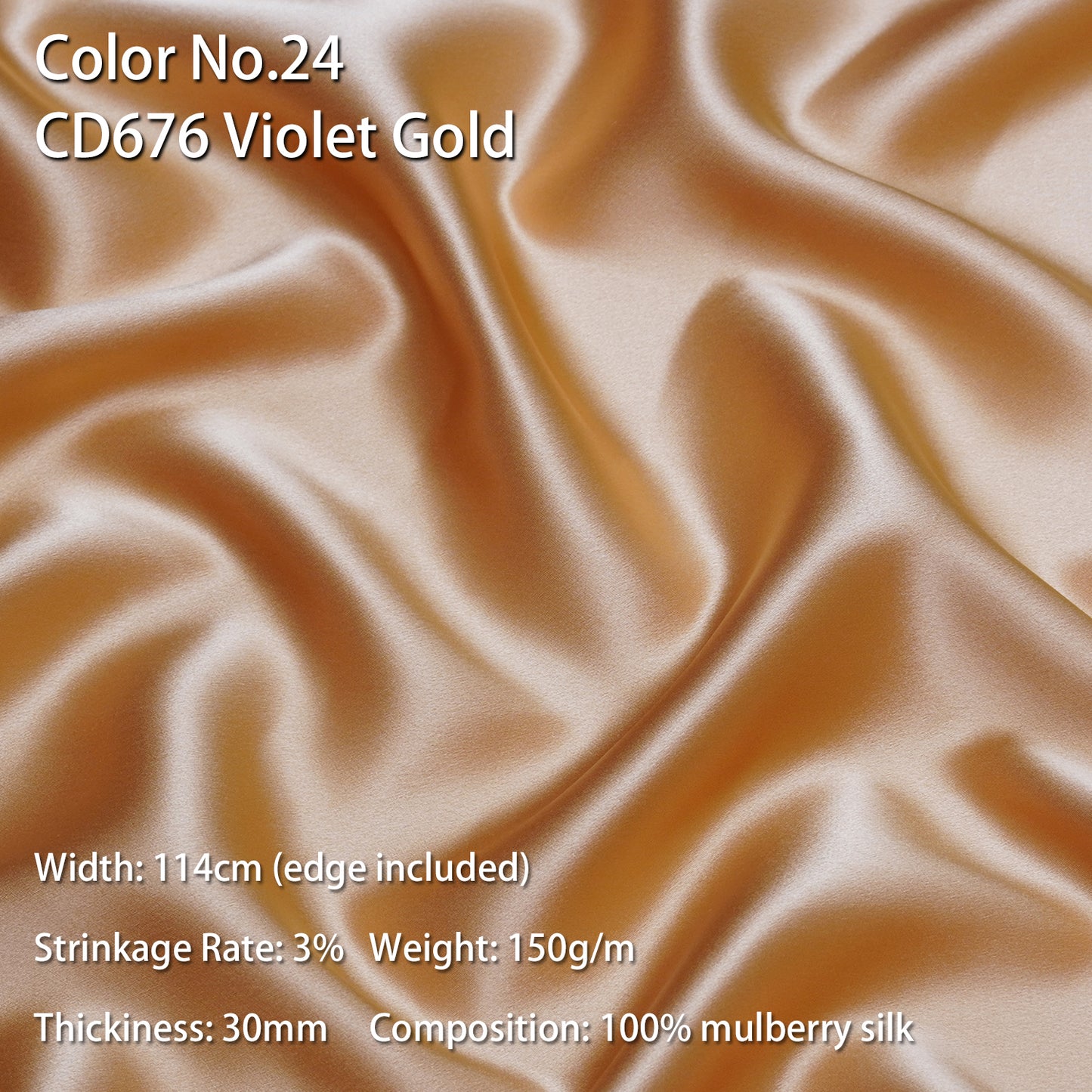 HYSK 100% Mulberry Silk Charmeuse Fabric – Yellow Tones, 30 Momme, Soft Lustrous & Skin-Friendly, 6A Premium Silk for Nightwear, Pajamas, Bedding & Lining