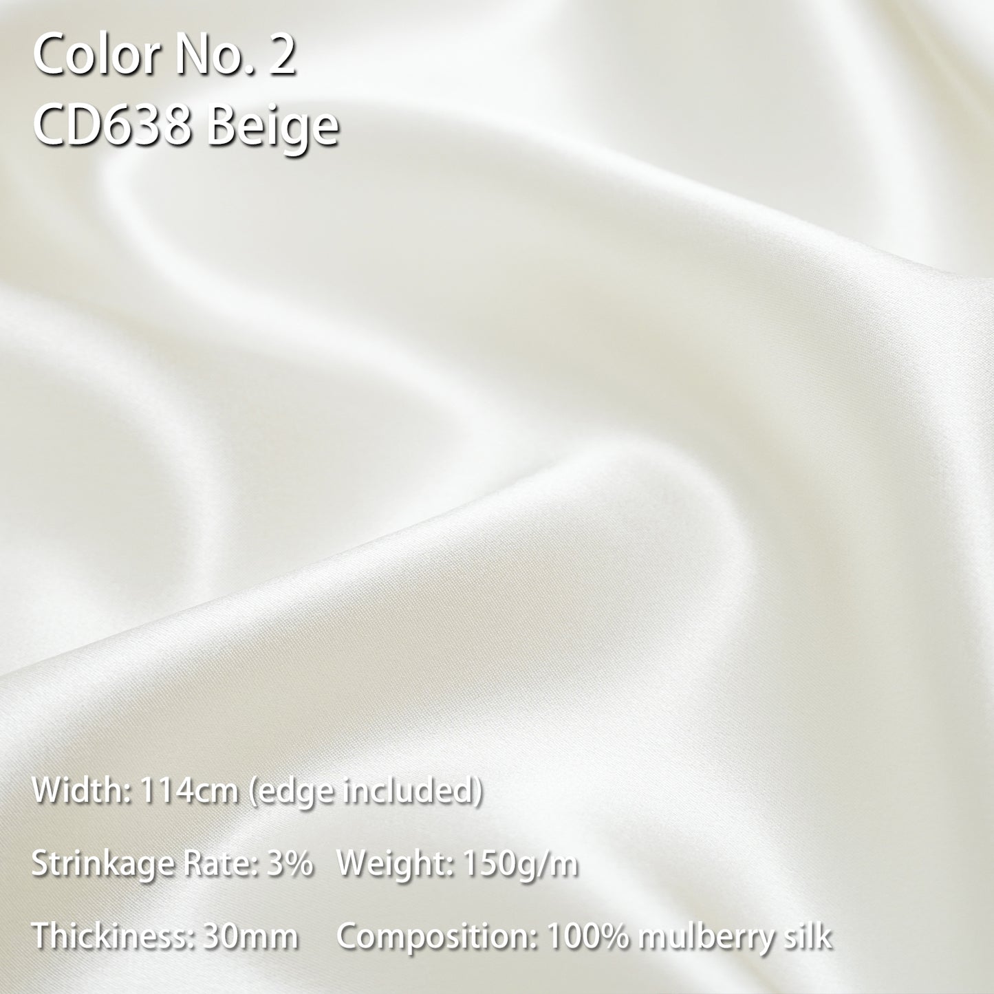 HYSK 100% Mulberry Silk Charmeuse Fabric – Beige Tones, 30 Momme, Soft Lustrous & Skin-Friendly, 6A Premium Silk for Nightwear, Pajamas, Bedding & Lining