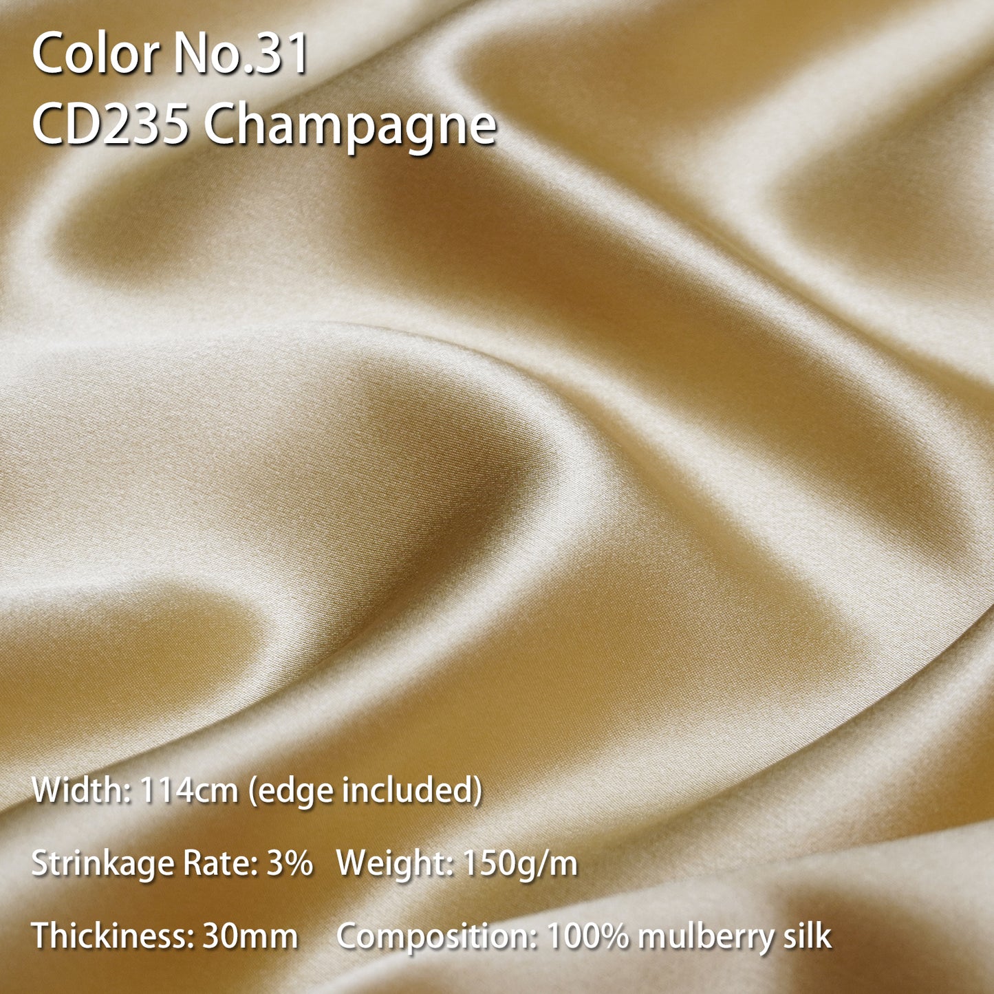 HYSK 100% Mulberry Silk Charmeuse Fabric – Khaki Tones, 30 Momme, Soft Lustrous & Skin-Friendly, 6A Premium Silk for Nightwear, Pajamas, Bedding & Lining