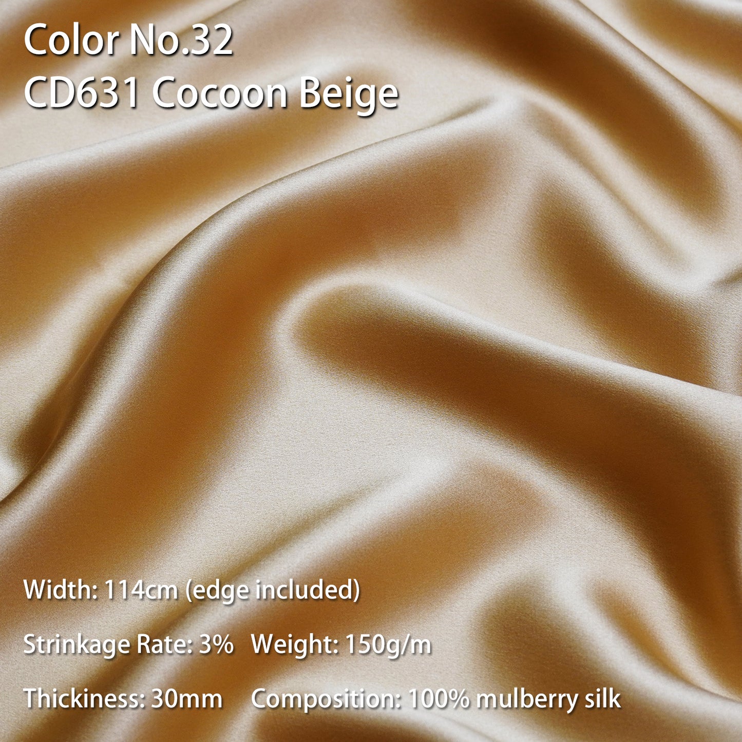 HYSK 100% Mulberry Silk Charmeuse Fabric – Khaki Tones, 30 Momme, Soft Lustrous & Skin-Friendly, 6A Premium Silk for Nightwear, Pajamas, Bedding & Lining