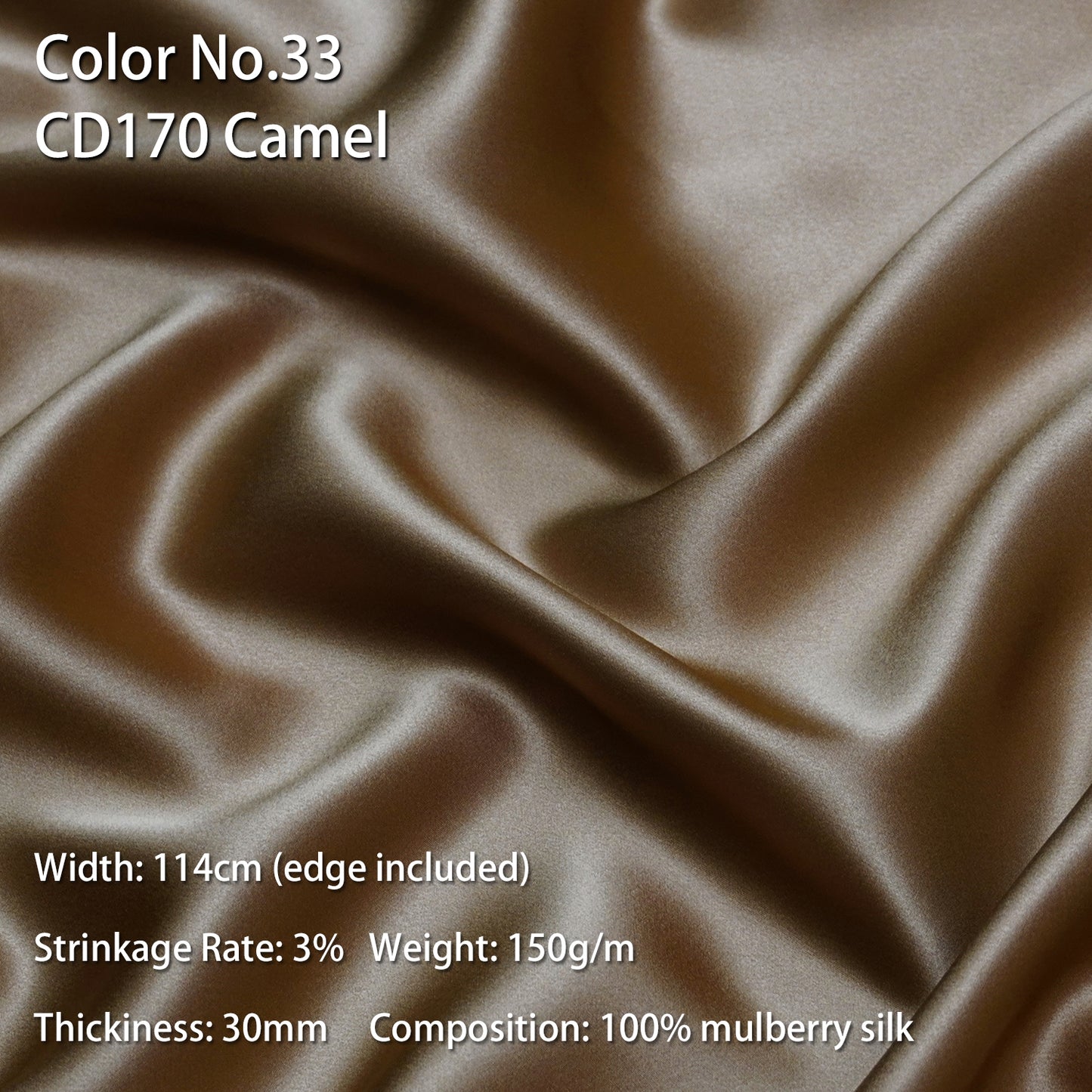 HYSK 100% Mulberry Silk Charmeuse Fabric – Khaki Tones, 30 Momme, Soft Lustrous & Skin-Friendly, 6A Premium Silk for Nightwear, Pajamas, Bedding & Lining