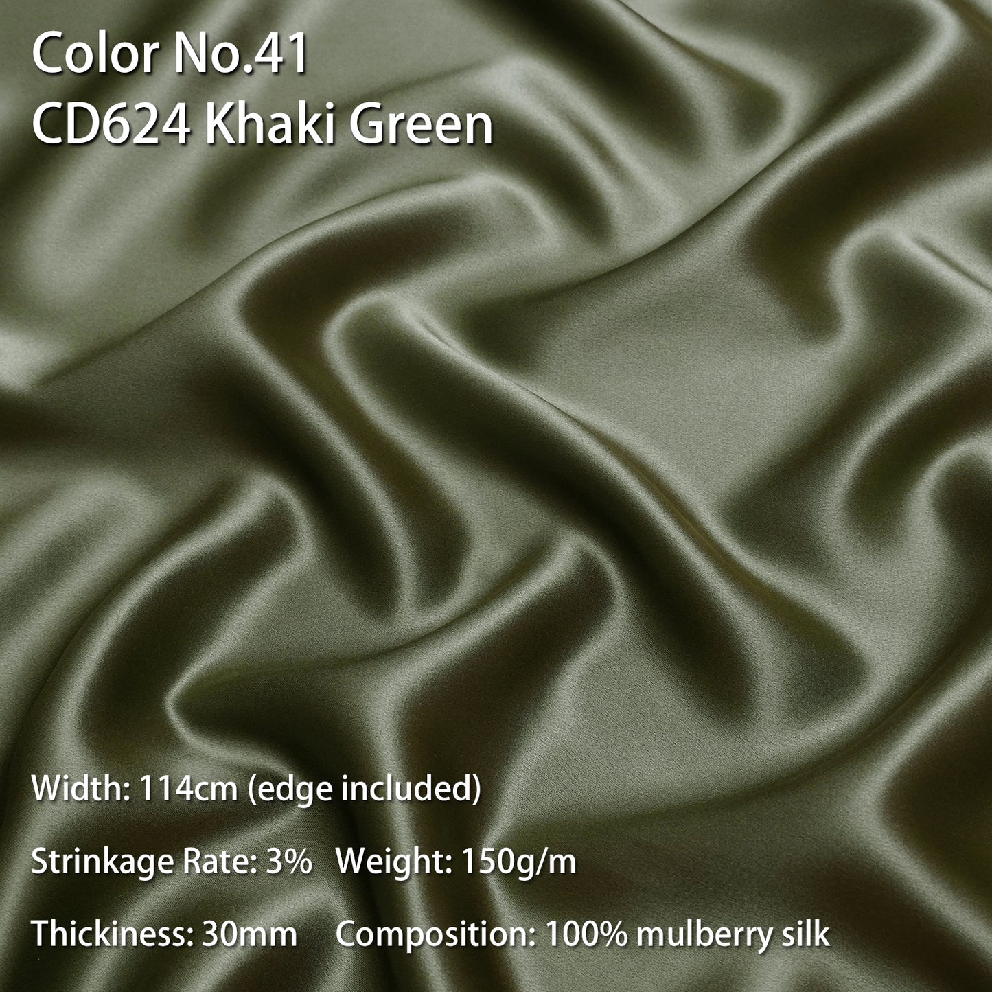 HYSK 100% Mulberry Silk Charmeuse Fabric – Khaki Tones, 30 Momme, Soft Lustrous & Skin-Friendly, 6A Premium Silk for Nightwear, Pajamas, Bedding & Lining