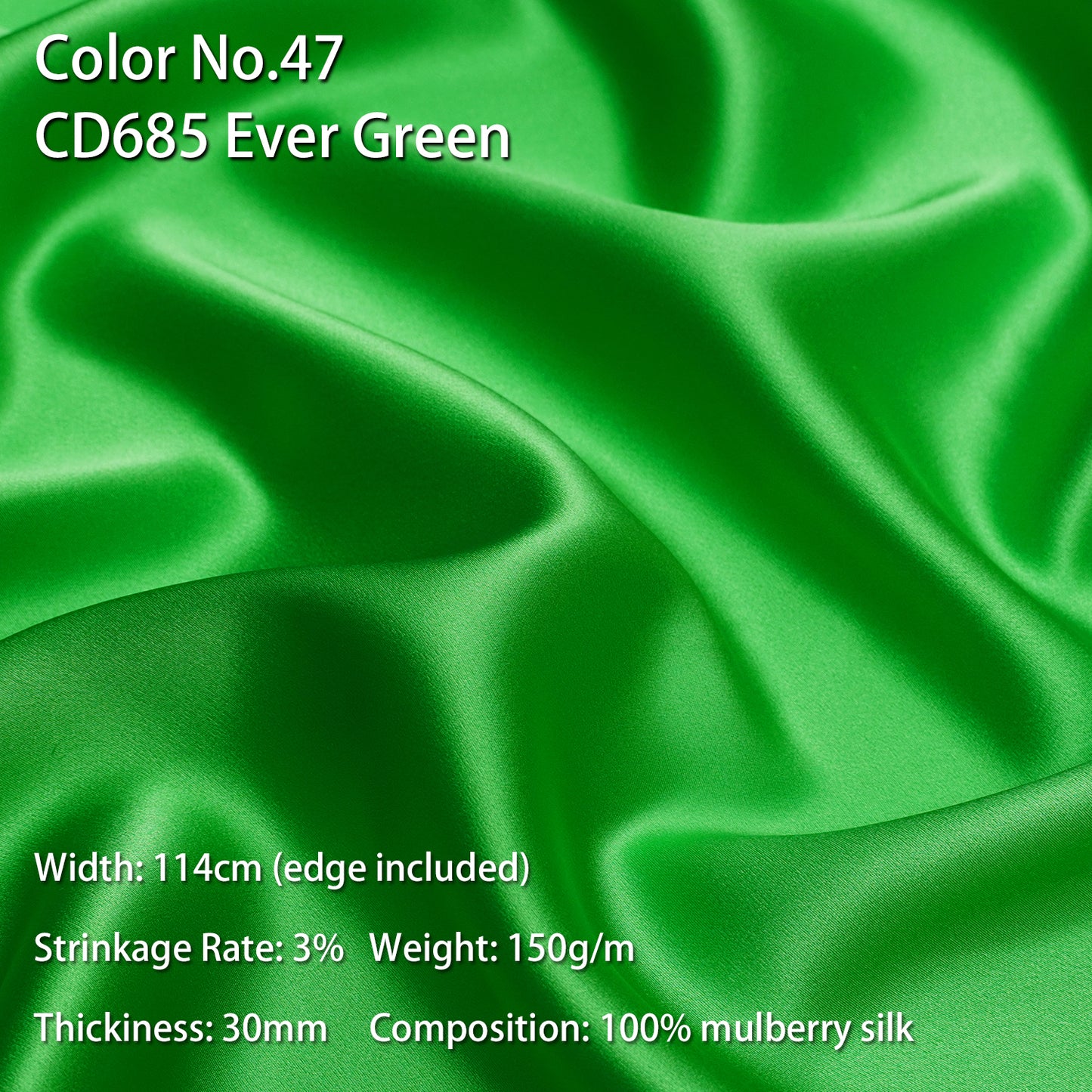 HYSK 100% Mulberry Silk Charmeuse Fabric – Green Tones, 30 Momme, Soft Lustrous & Skin-Friendly, 6A Premium Silk for Nightwear, Pajamas, Bedding & Lining
