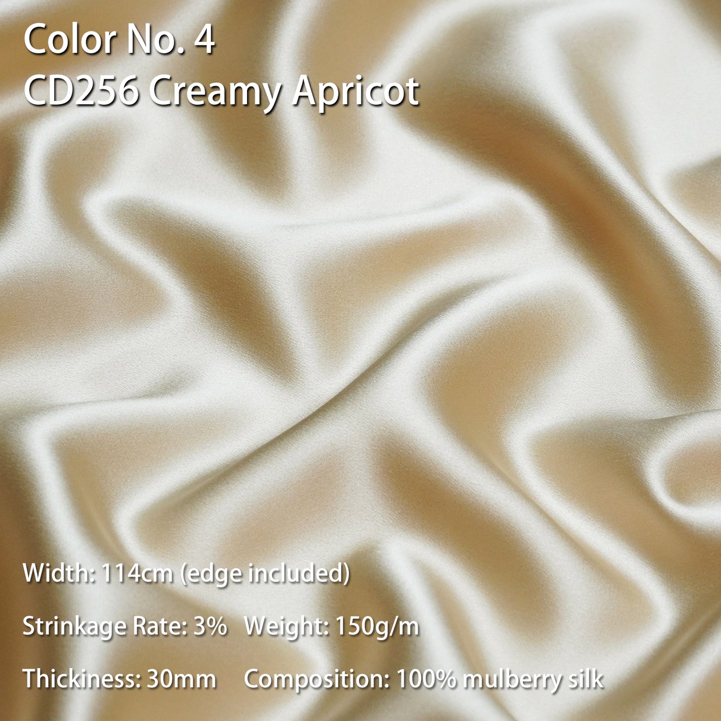 HYSK 100% Mulberry Silk Charmeuse Fabric – Beige Tones, 30 Momme, Soft Lustrous & Skin-Friendly, 6A Premium Silk for Nightwear, Pajamas, Bedding & Lining