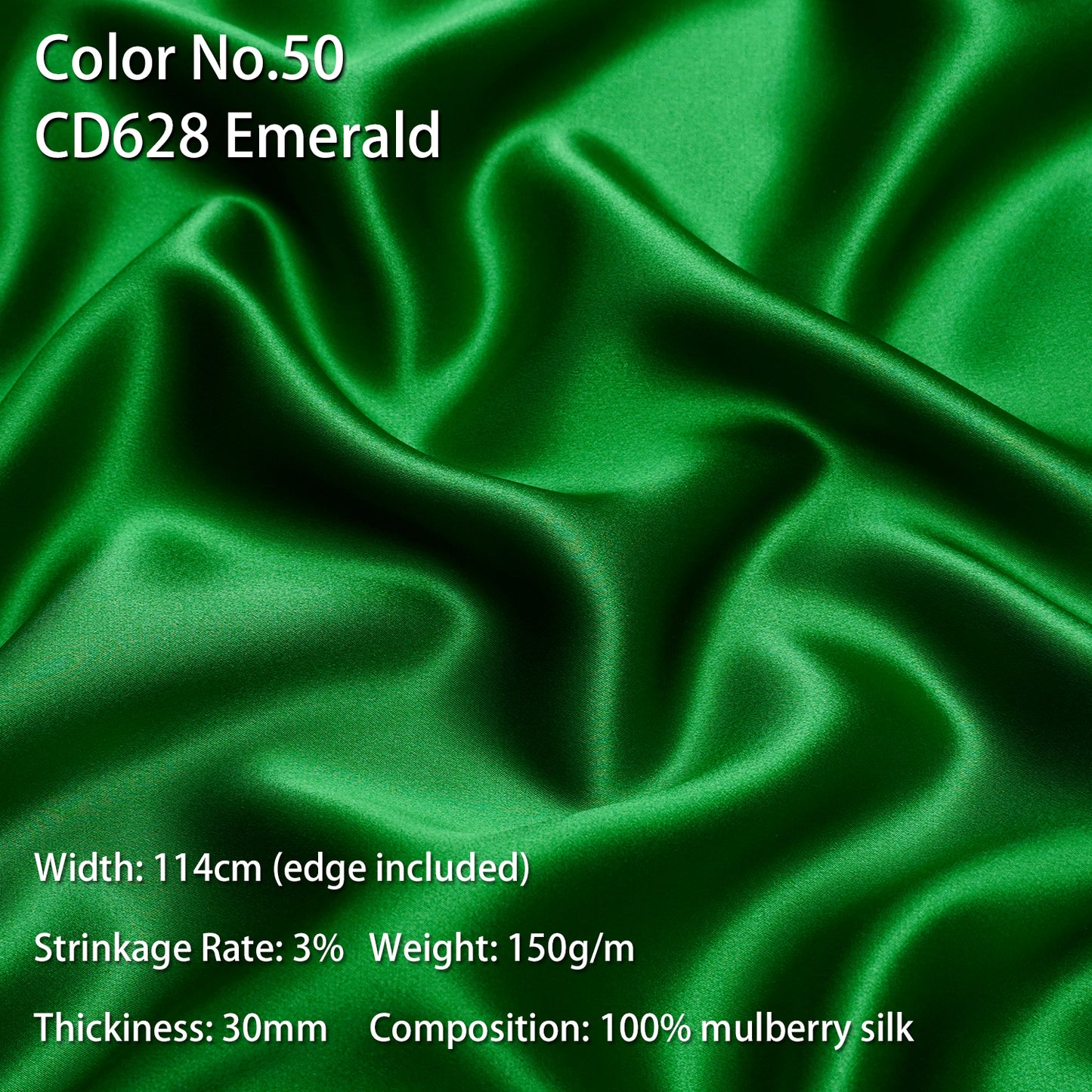 HYSK 100% Mulberry Silk Charmeuse Fabric – Green Tones, 30 Momme, Soft Lustrous & Skin-Friendly, 6A Premium Silk for Nightwear, Pajamas, Bedding & Lining