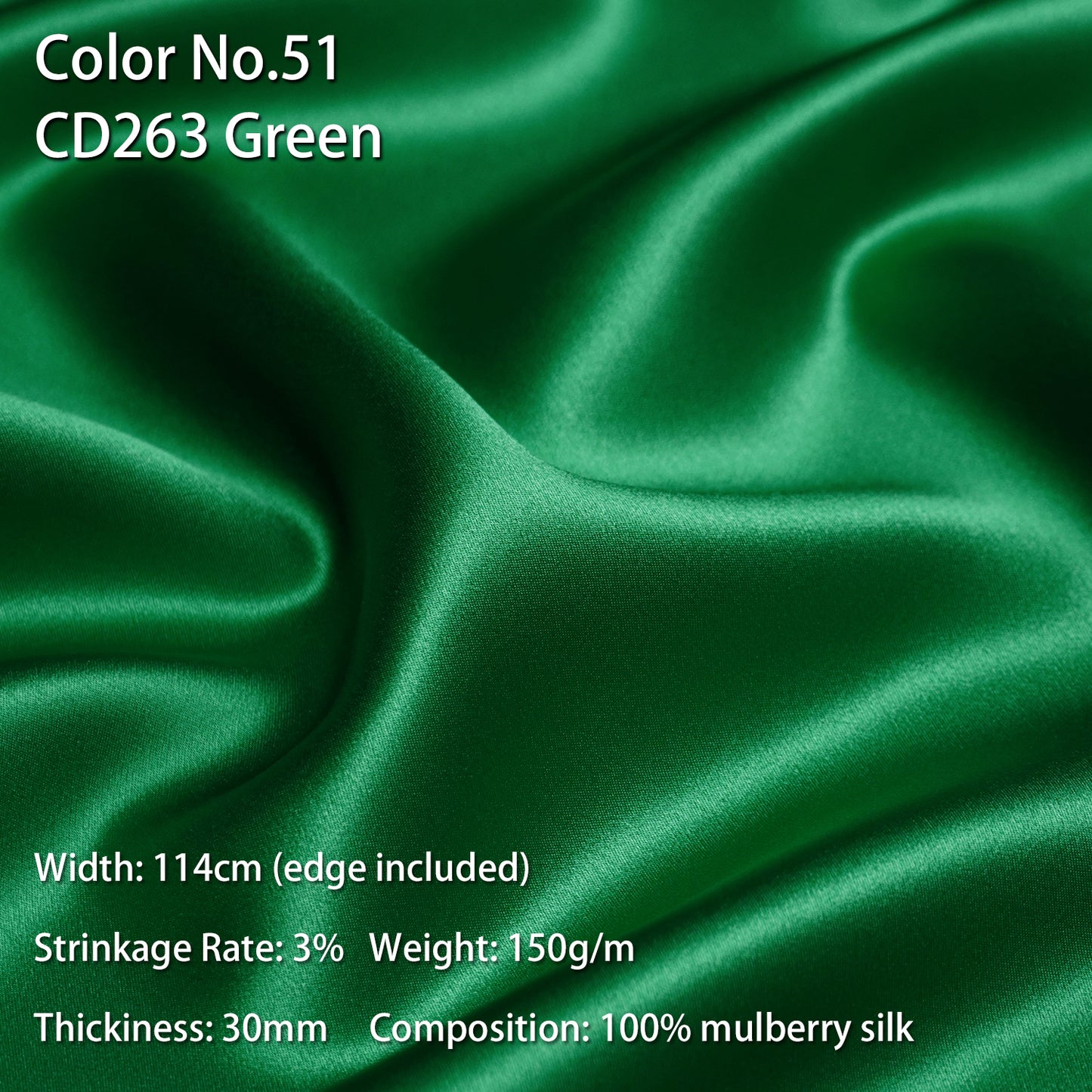 HYSK 100% Mulberry Silk Charmeuse Fabric – Green Tones, 30 Momme, Soft Lustrous & Skin-Friendly, 6A Premium Silk for Nightwear, Pajamas, Bedding & Lining