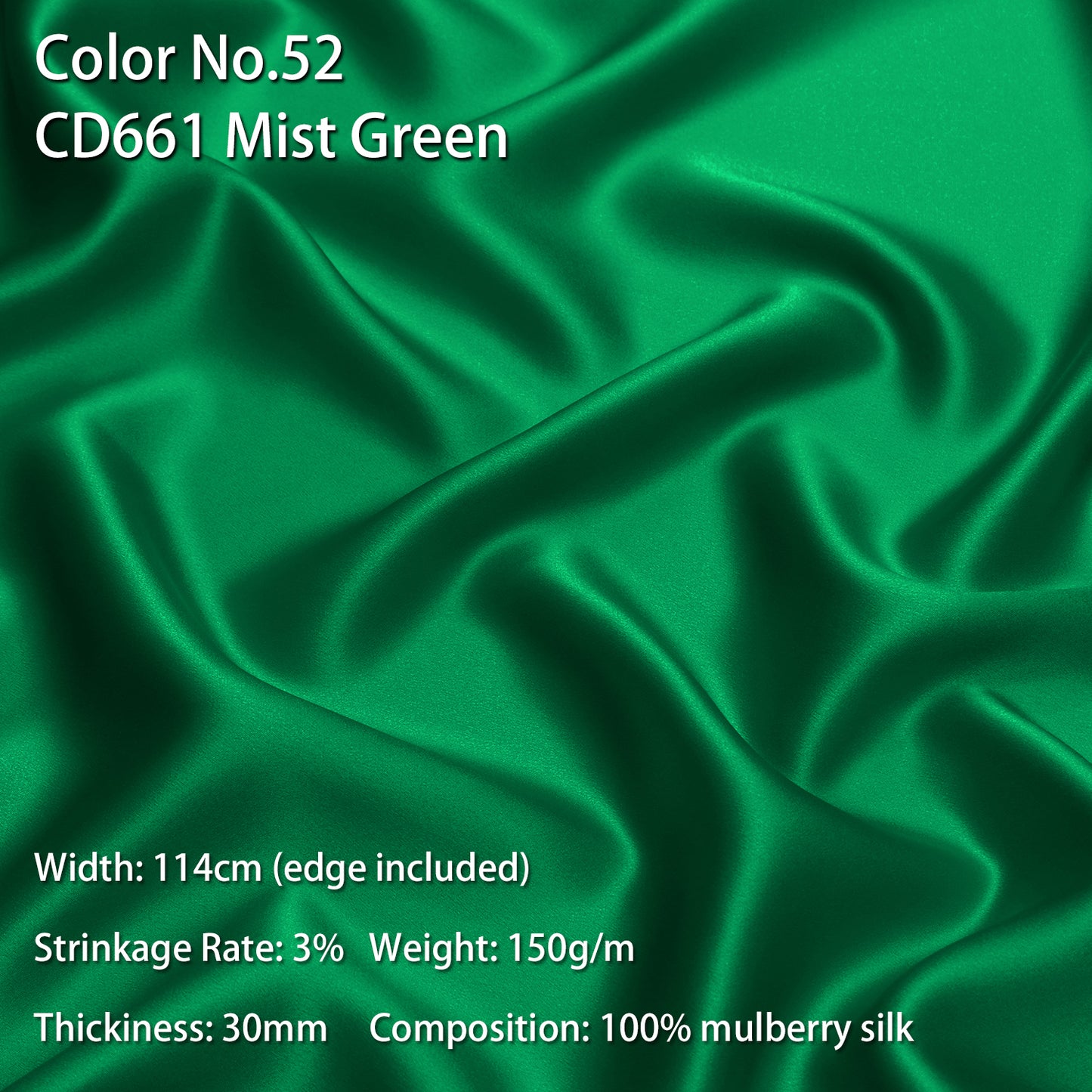 HYSK 100% Mulberry Silk Charmeuse Fabric – Green Tones, 30 Momme, Soft Lustrous & Skin-Friendly, 6A Premium Silk for Nightwear, Pajamas, Bedding & Lining