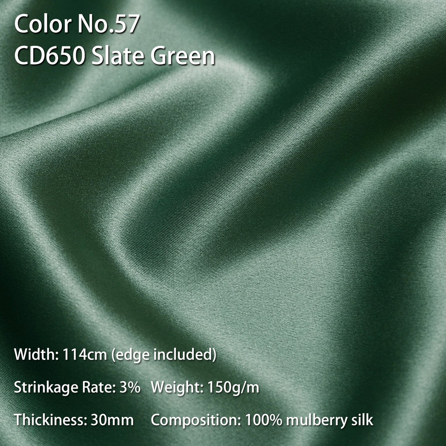 HYSK 100% Mulberry Silk Charmeuse Fabric – Green Tones, 30 Momme, Soft Lustrous & Skin-Friendly, 6A Premium Silk for Nightwear, Pajamas, Bedding & Lining