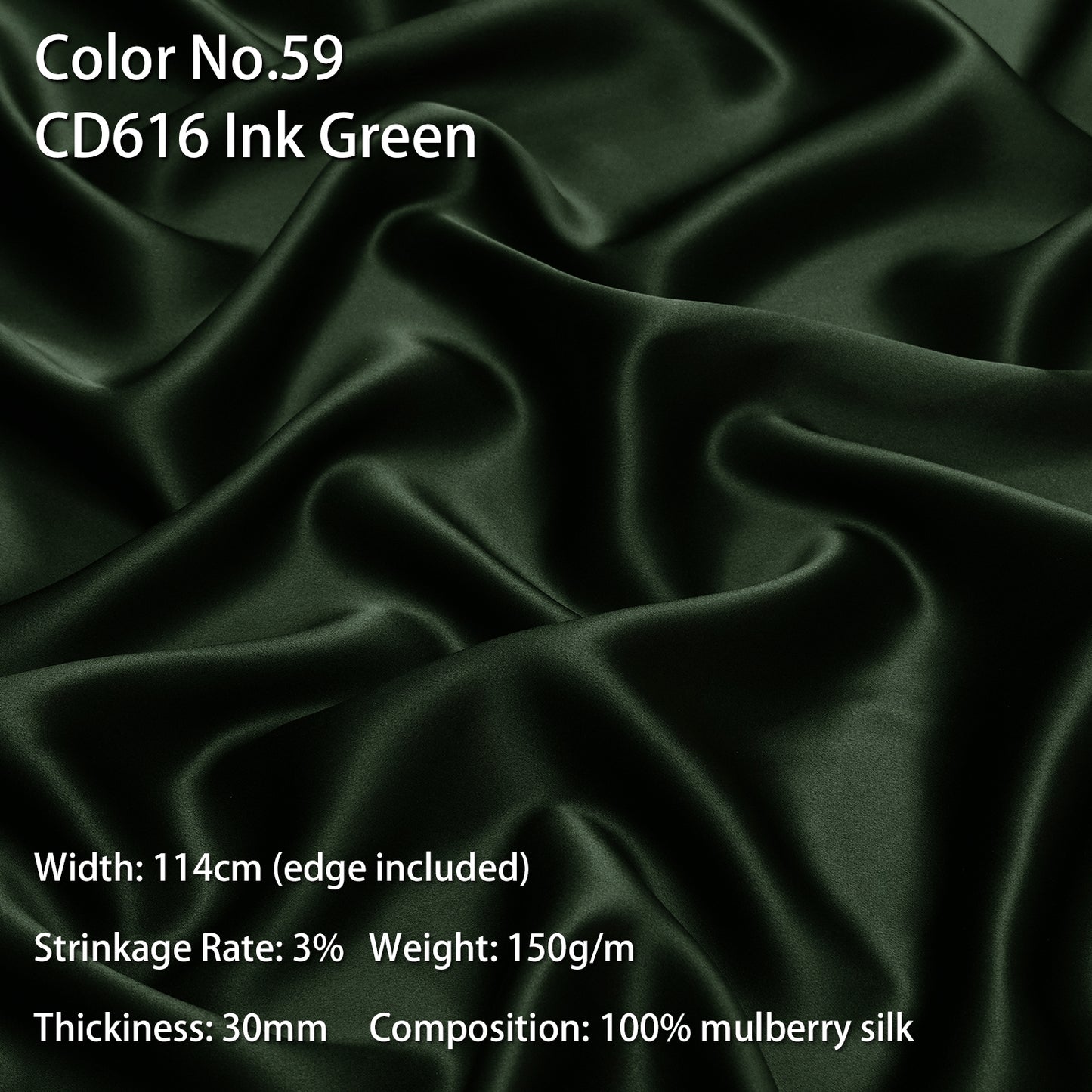 HYSK 100% Mulberry Silk Charmeuse Fabric – Green Tones, 30 Momme, Soft Lustrous & Skin-Friendly, 6A Premium Silk for Nightwear, Pajamas, Bedding & Lining
