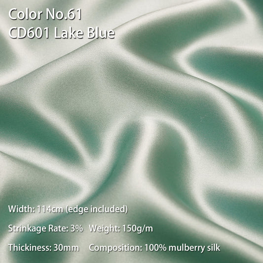 HYSK 100% Mulberry Silk Charmeuse Fabric –  Blue Tones, 30 Momme, Soft Lustrous & Skin-Friendly, 6A Premium Silk for Nightwear, Pajamas, Bedding & Lining