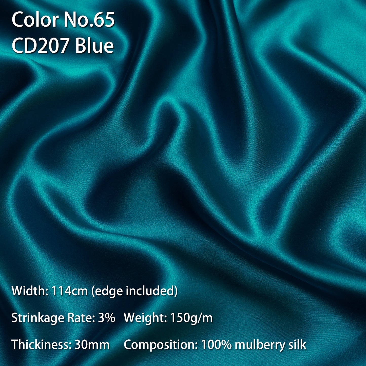 HYSK 100% Mulberry Silk Charmeuse Fabric –  Blue Tones, 30 Momme, Soft Lustrous & Skin-Friendly, 6A Premium Silk for Nightwear, Pajamas, Bedding & Lining