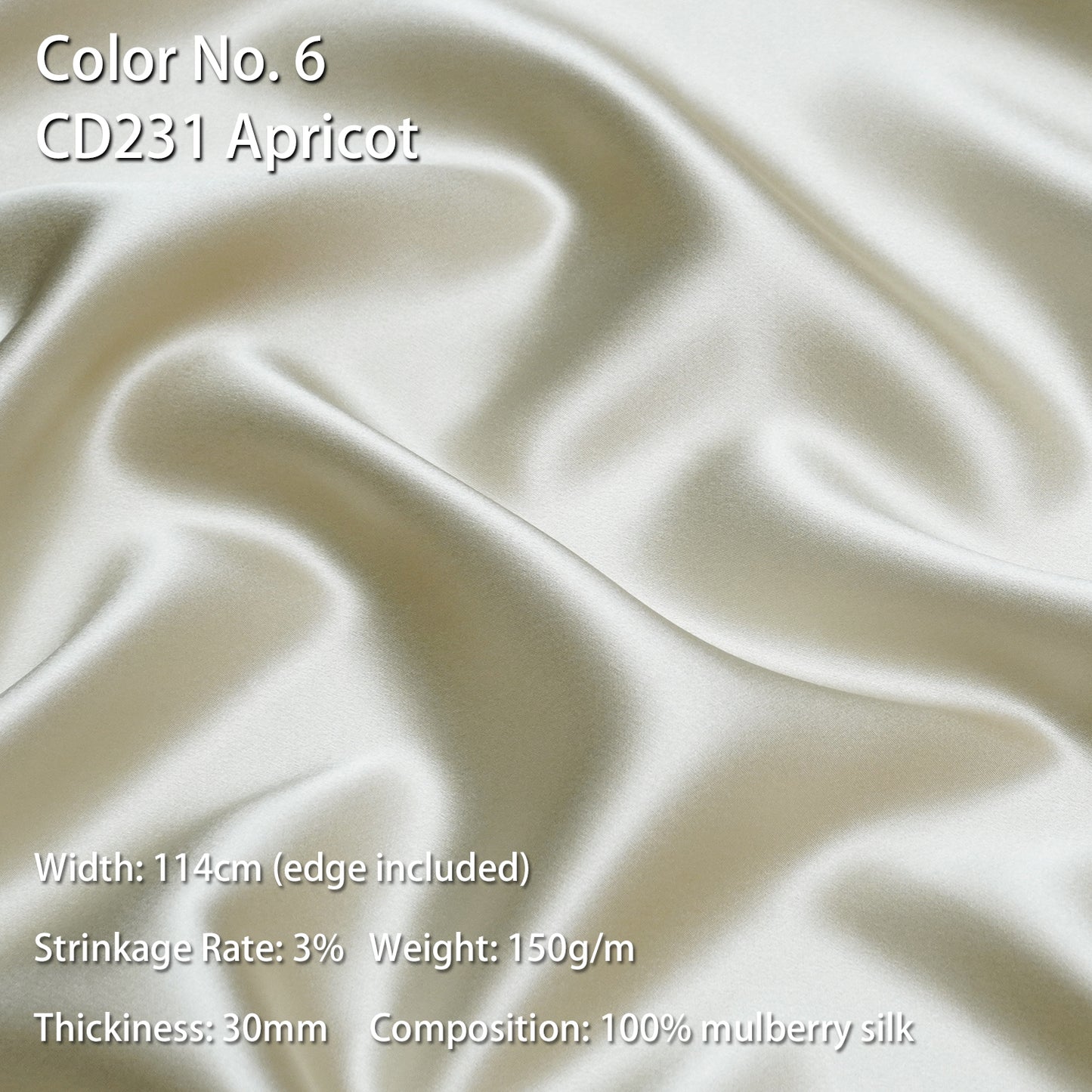 HYSK 100% Mulberry Silk Charmeuse Fabric – Beige Tones, 30 Momme, Soft Lustrous & Skin-Friendly, 6A Premium Silk for Nightwear, Pajamas, Bedding & Lining