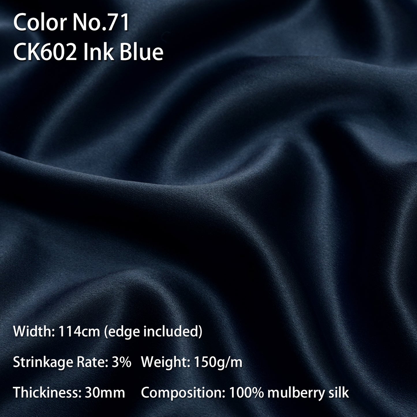 HYSK 100% Mulberry Silk Charmeuse Fabric –  Blue Tones, 30 Momme, Soft Lustrous & Skin-Friendly, 6A Premium Silk for Nightwear, Pajamas, Bedding & Lining