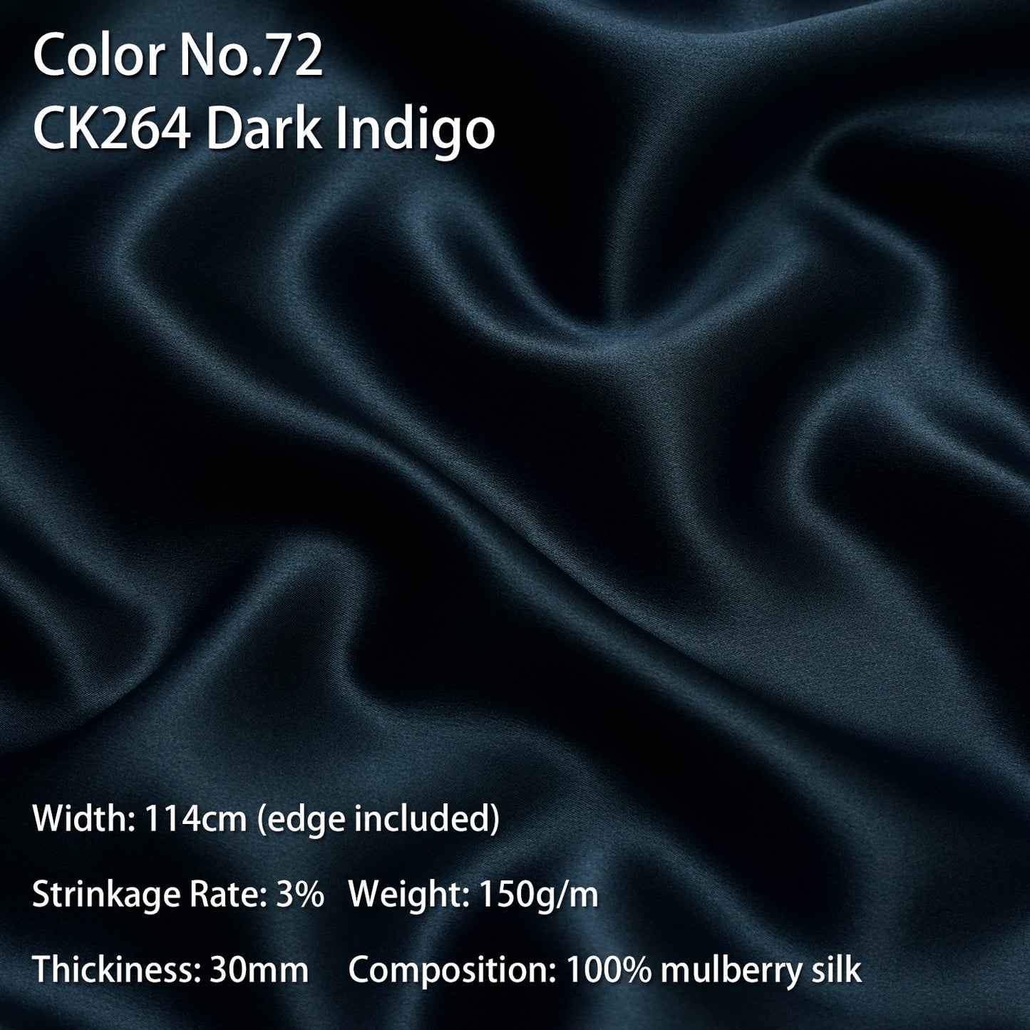 HYSK 100% Mulberry Silk Charmeuse Fabric –  Blue Tones, 30 Momme, Soft Lustrous & Skin-Friendly, 6A Premium Silk for Nightwear, Pajamas, Bedding & Lining