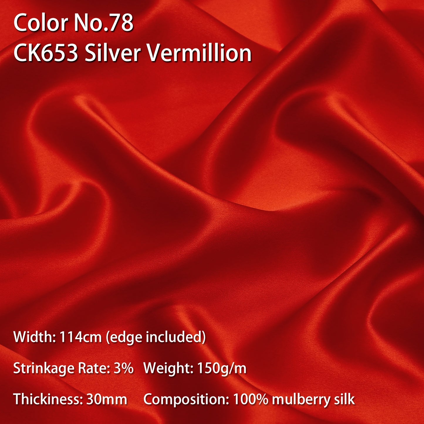 HYSK 100% Mulberry Silk Charmeuse Fabric –  Red Tones, 30 Momme, Soft Lustrous & Skin-Friendly, 6A Premium Silk for Nightwear, Pajamas, Bedding & Lining