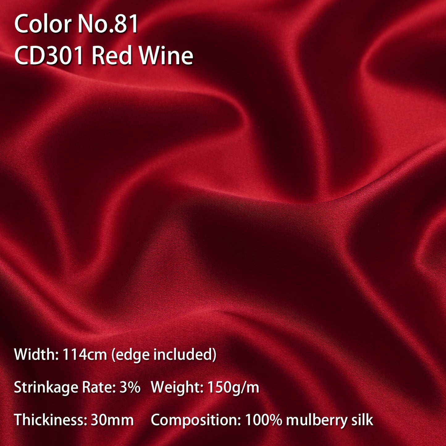 HYSK 100% Mulberry Silk Charmeuse Fabric –  Red Tones, 30 Momme, Soft Lustrous & Skin-Friendly, 6A Premium Silk for Nightwear, Pajamas, Bedding & Lining