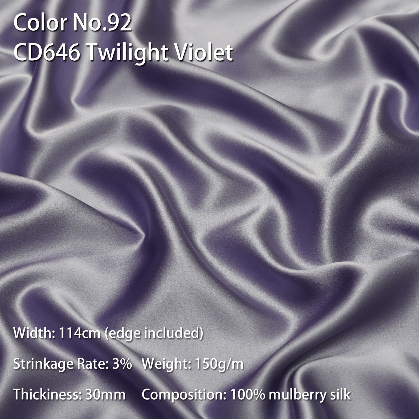 HYSK 100% Mulberry Silk Charmeuse Fabric –  Purple Tones, 30 Momme, Soft Lustrous & Skin-Friendly, 6A Premium Silk for Nightwear, Pajamas, Bedding & Lining