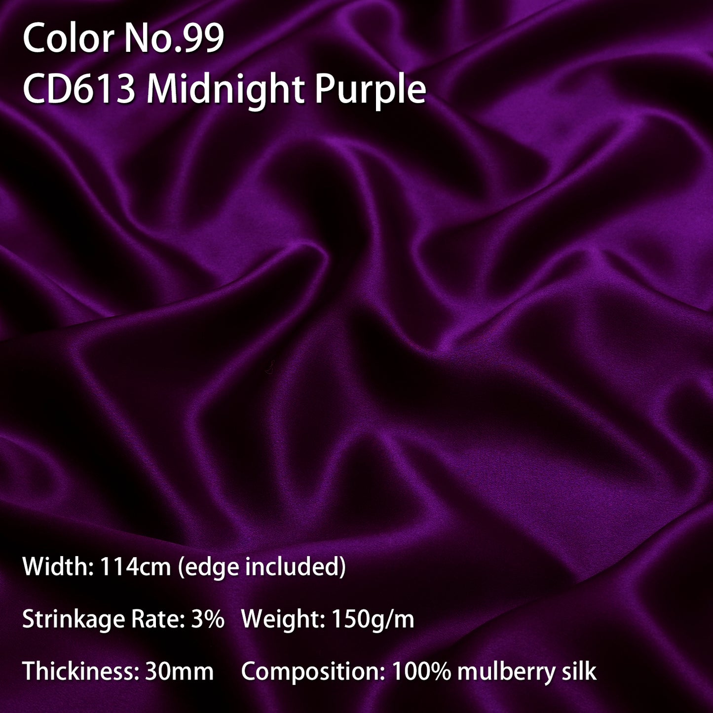 HYSK 100% Mulberry Silk Charmeuse Fabric –  Purple Tones, 30 Momme, Soft Lustrous & Skin-Friendly, 6A Premium Silk for Nightwear, Pajamas, Bedding & Lining