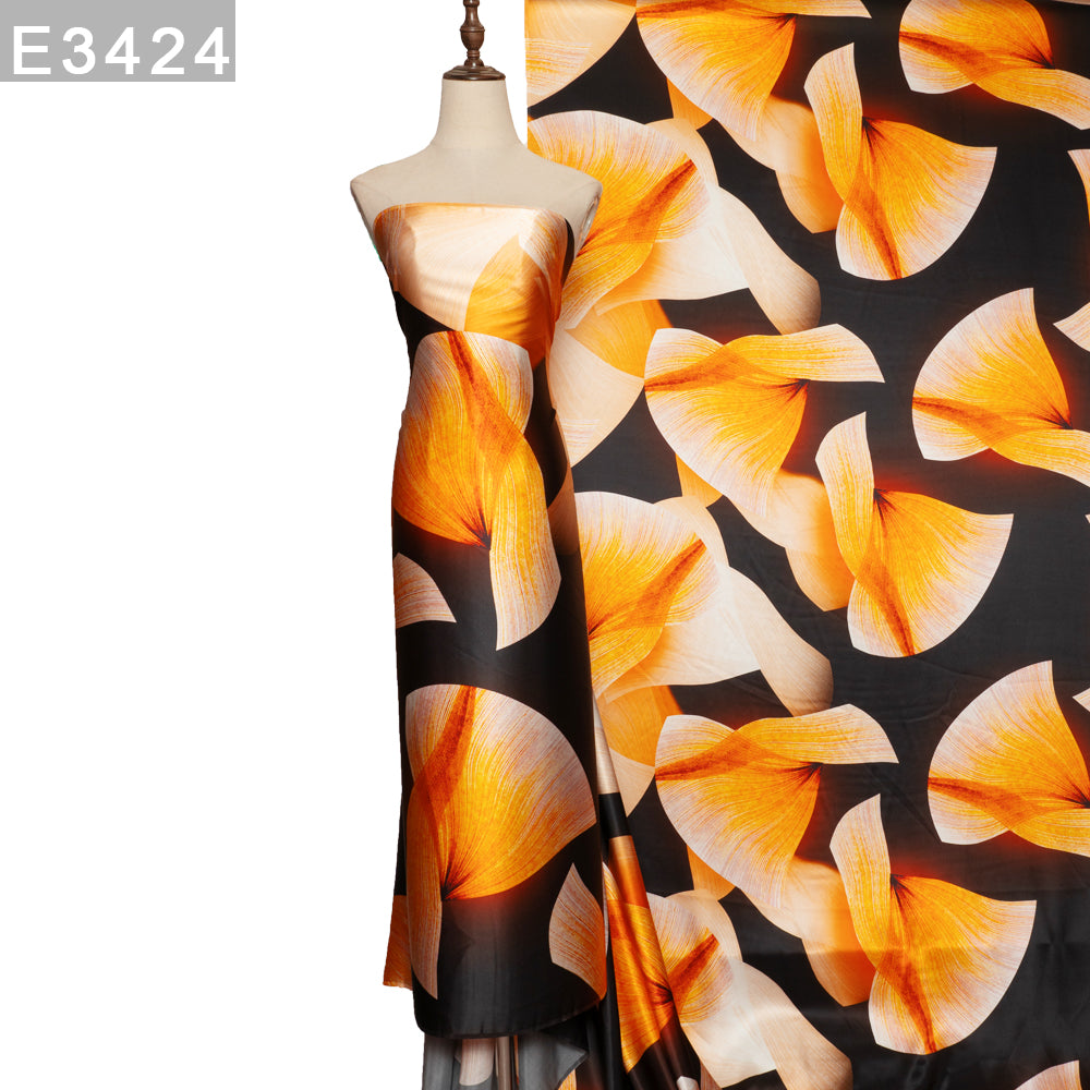 Digital Print Wholesale Charmeuse 100% Mulberry Silk Satin Printed Fabric for Wrap Jumper Pants Chemise Jacket Tunic Baju Kurung