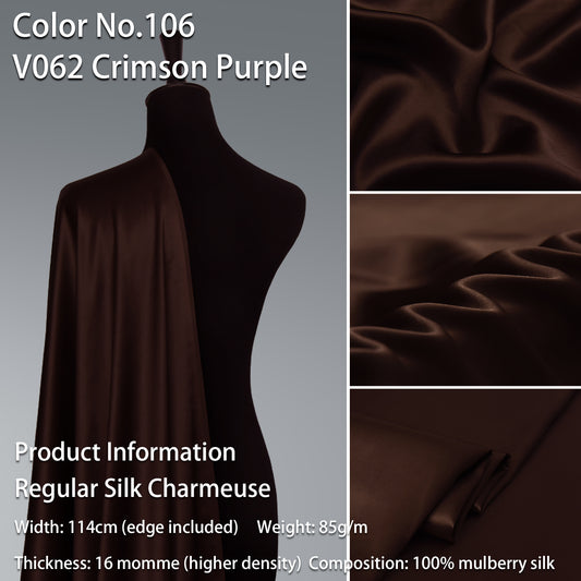 HYSK 100% Mulberry Silk Charmeuse Fabric – Brown Tones, 16 Momme, Soft Lustrous & Skin-Friendly, 6A Premium Silk for Nightwear, Pajamas, Bedding & Lining